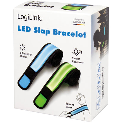 LED-reflexband Slap-wrap 2-pack Blå + Grön